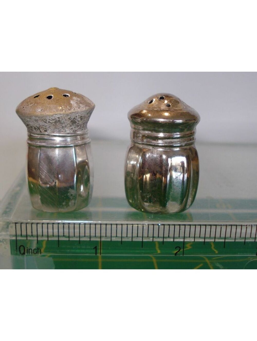 Vintage MCM Salt Shakers - 1= S.C.S. Co Sterling Silver. 1 = Towle Silver Plated